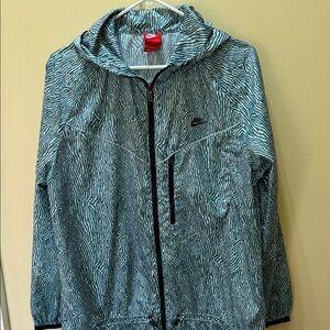 Nike Windrunner with Hoodie Jacket Green Zebra Print XL
